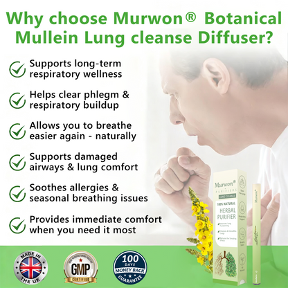 Made and Shipped from UK🥇🥇 𝐌𝐮𝐫𝐰𝒐𝒏® 𝐁𝐨𝐭𝐚𝐧𝐢𝐜𝐚𝐥 𝐌𝐮𝐥𝐥𝐞𝐢𝐧 𝐋𝐮𝐧𝐠 𝐂𝐥𝐞𝐚𝐧𝐬𝐞 𝐃𝐢𝐟𝐟𝐮𝐬𝐞𝐫✅(Cough, Pharyngitis, shortness of breath, sputum, stuffy nose, bronchitis, bronchitis, allergy symptoms, lung discomfort)1✨